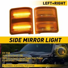 For 2013-2014 Ford F-150?2X Amber LED Side Mirror Marker Signal Light 7C3Z13776B