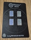 Wessex Mint Springbok 1g .999 Fine Silver Bars x 4 - £15 inc fees and postage