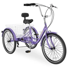 SLSY 20 inch Adult Trikes 3 Wheel Bikes w/Basket for Seniors, Adults, Women, Men