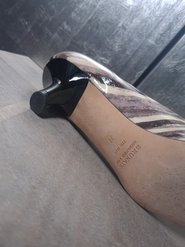 Neuwertig BRUNATE Pumps Gr 39 grau creme Lackleder High Heels Absatz Schuhe 1749 - Bild 14 von 14