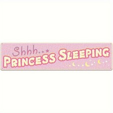 Cute Girly Long Metal Sign Shhh Princess Sleeping Nursery Entry Decor Plaque
