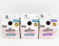 3 L'eggs  Silken Mist/Sheer Energy 2 JET BLACK/1 COFFEE Control Top Tights sz Q