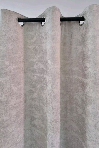 Studio G Topia Tende Geometriche in Ciniglia con Occhielli, ARGENTO 44x90" 112x229cm - Foto 7 di 12