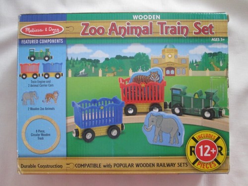 JUEGO TREN ANIMAL ZOOLÓGICO MADERA MELISSA AND DOUG 13 PIEZAS - Imagen 3 de 3