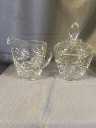 Anchor Hocking STAR OF DAVID Sugar Bowl and Creamer Set