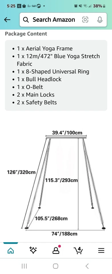 Soporte de inversión de cabestrillo de yoga. Sedas aéreas de yoga SOLO RECOGIDA LOCAL. Jax, FL & S. C Foto 4 de 4