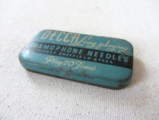 DECCA Long Playing gramophone needles tin 1930s BLUE made in England – empty