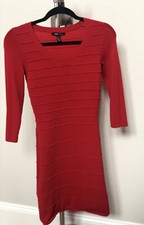 Mango MNG Basics Womens Red Bodycon Cocktail Dress Size S Small