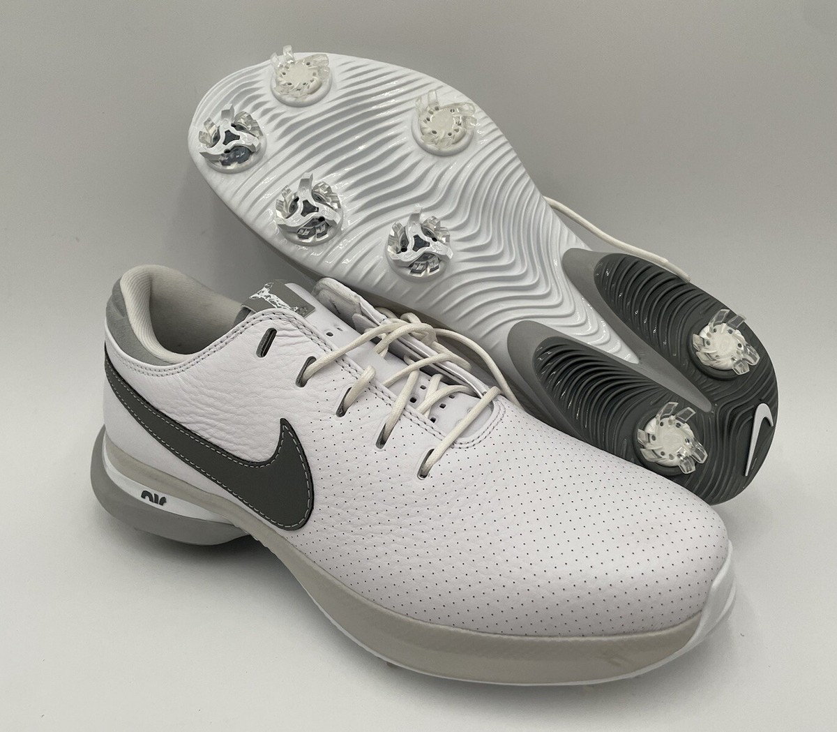 NEW Nike Air Zoom Victory Tour 3 Golf Shoes DV6798-100 Size 8 White Gray Nike Air Zoom Victory Tour 3 Golf Shoes Gray White Cleats  main image 3