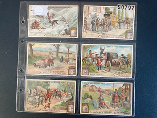 trade cards Liebig street scenes through the ages S797 1904 full set
