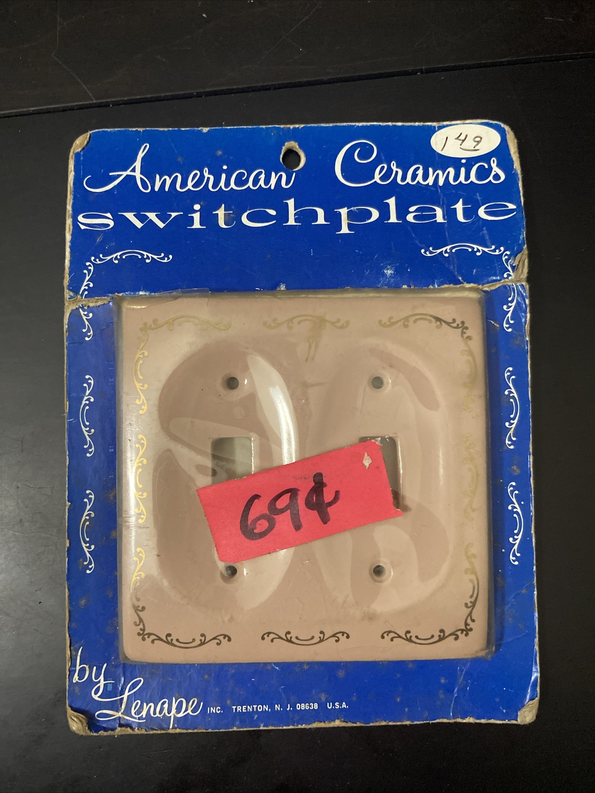 Sealed Rare Vintage Lenape Ceramic Double Switch Plate New Old Stock