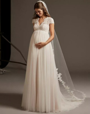 Maternity Wedding Dress,white baby shower dress,,Plus Size Bridal Gown |  eBay
