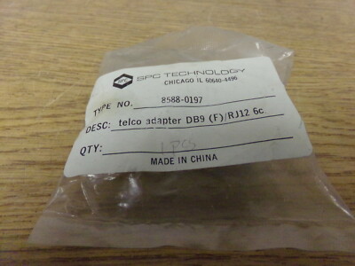 NEW SPC Technology 8588-0197 Telco Adapter DB9(F)/RJ12 GC Connector