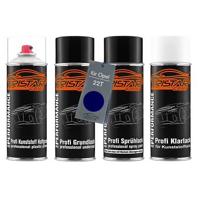 Autolack Spraydosen Set für Kunststoff Stoßstange für Opel 22T Dark Ink Metallic