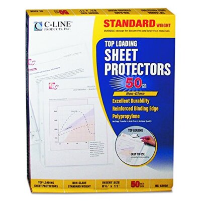 CORP.EXPRESS CLINE6203 C-Line Top Loading Standard Weight Poly Sheet Protectors,