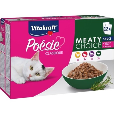 VITAKRAFT POESIE CLASSIQUE mehrfach fleischige Katzenleckerlis12x85g