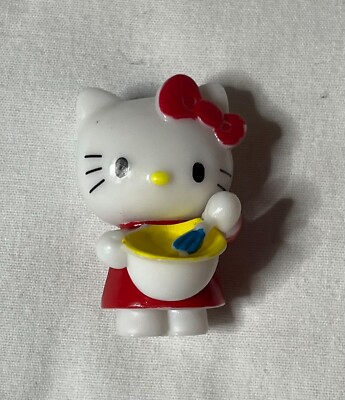 Collectible Hello Kitty Figure Red Bow & Bowl (#134)
