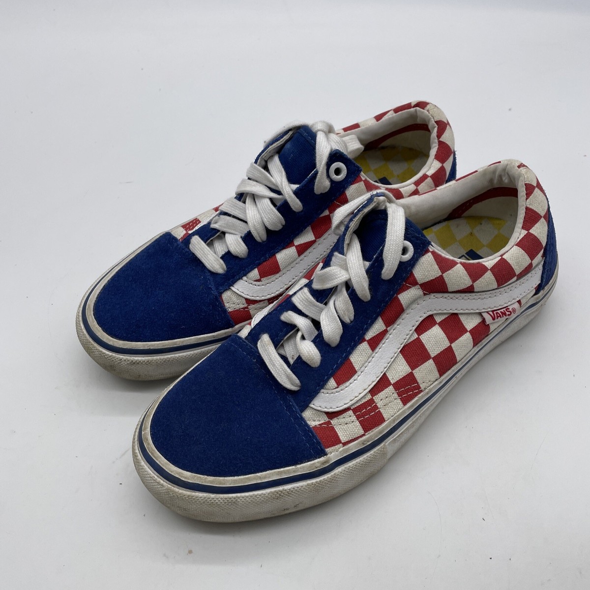 VANS Old Skool Checkered Red White Blue Men’s Skate Sneakers Shoes