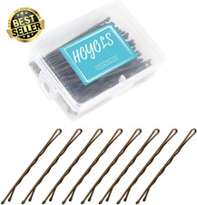 100 Count Bobby Pins 2.38" Brown Slide Proof Hairpins for Thick Thin Hair Bun Ho