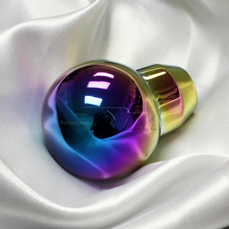 JDM Neo Chrome Ball Shift Knob — Aluminum Manual Transmission Shifter Universal Fit