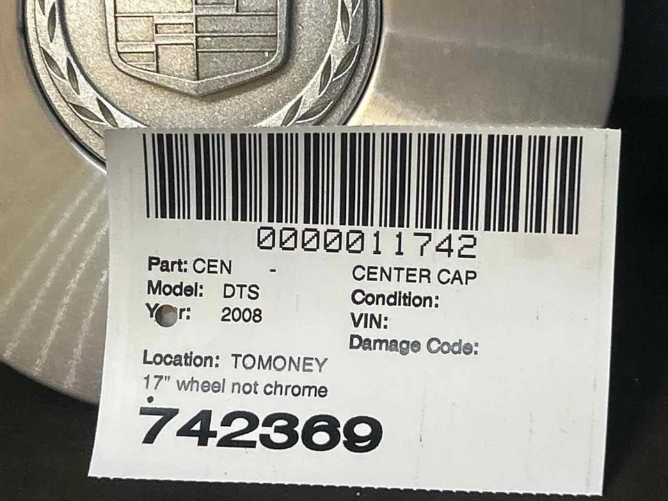 Fits 2008-2011 Cadillac DTS, 17in Wheel/Rim Center Cap, OEM:9594600 Foto 4 de 4