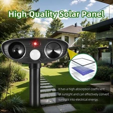 Outdoor Solar Animal Repeller 2025Motion-Activated Ultrasonic DeviceDeters