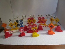 Fisher Price Geotrax Train Set Accessory Parts Lot Of 38 Assorted Signs