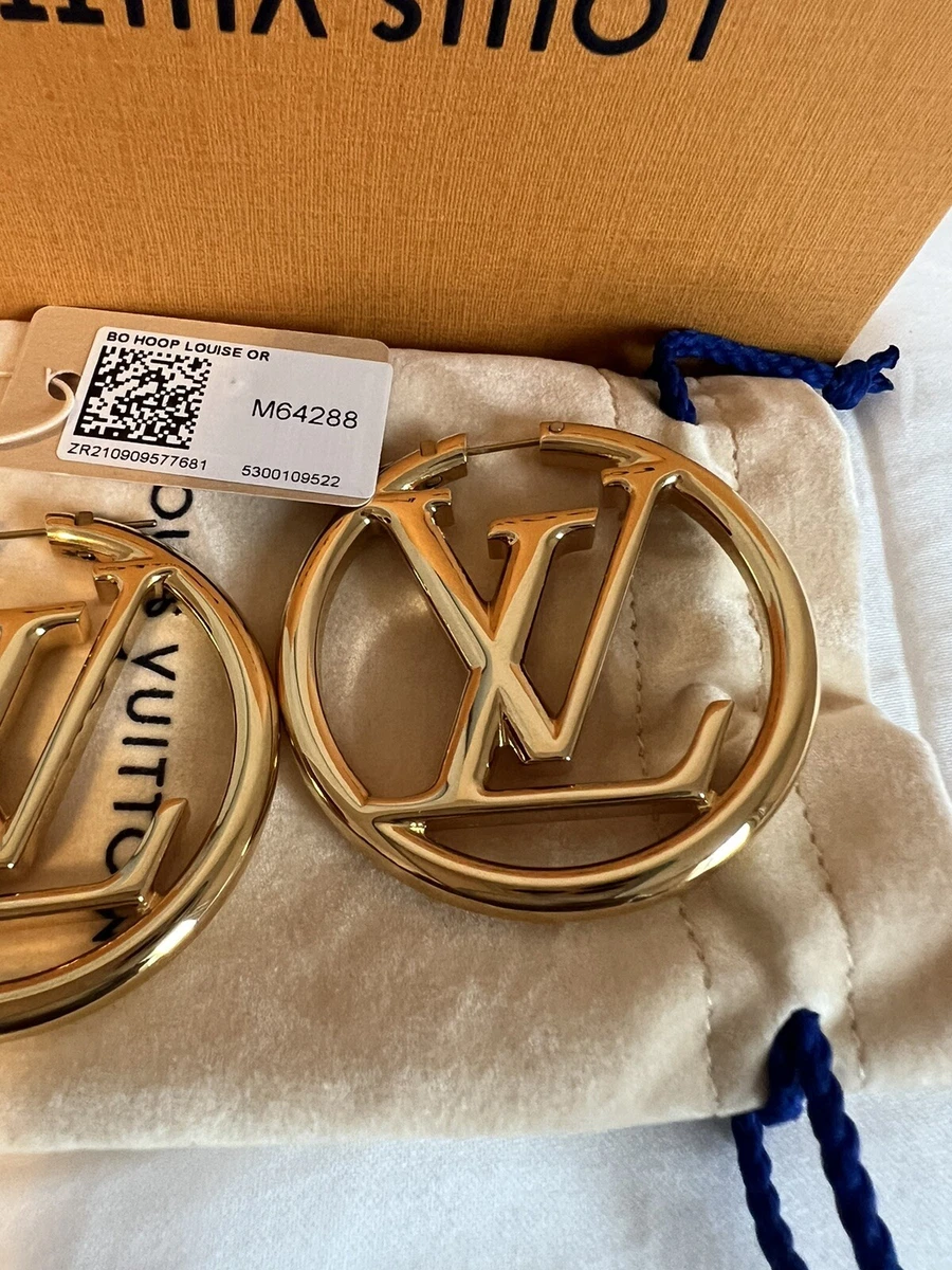 Louis Vuitton Louise Hoop Earrings - Gold-Tone Metal Hoop, Earrings -  LOU253621