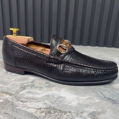 RARE Gucci 1953 Style Web Horsebit Loafer Brown Lizard 8.5 G 9 US 42.5 EUR