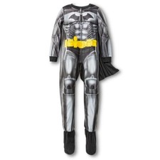 Batman Costume Footed Sleeper Blanket Pajama With Cape Boy Size XS 4/5