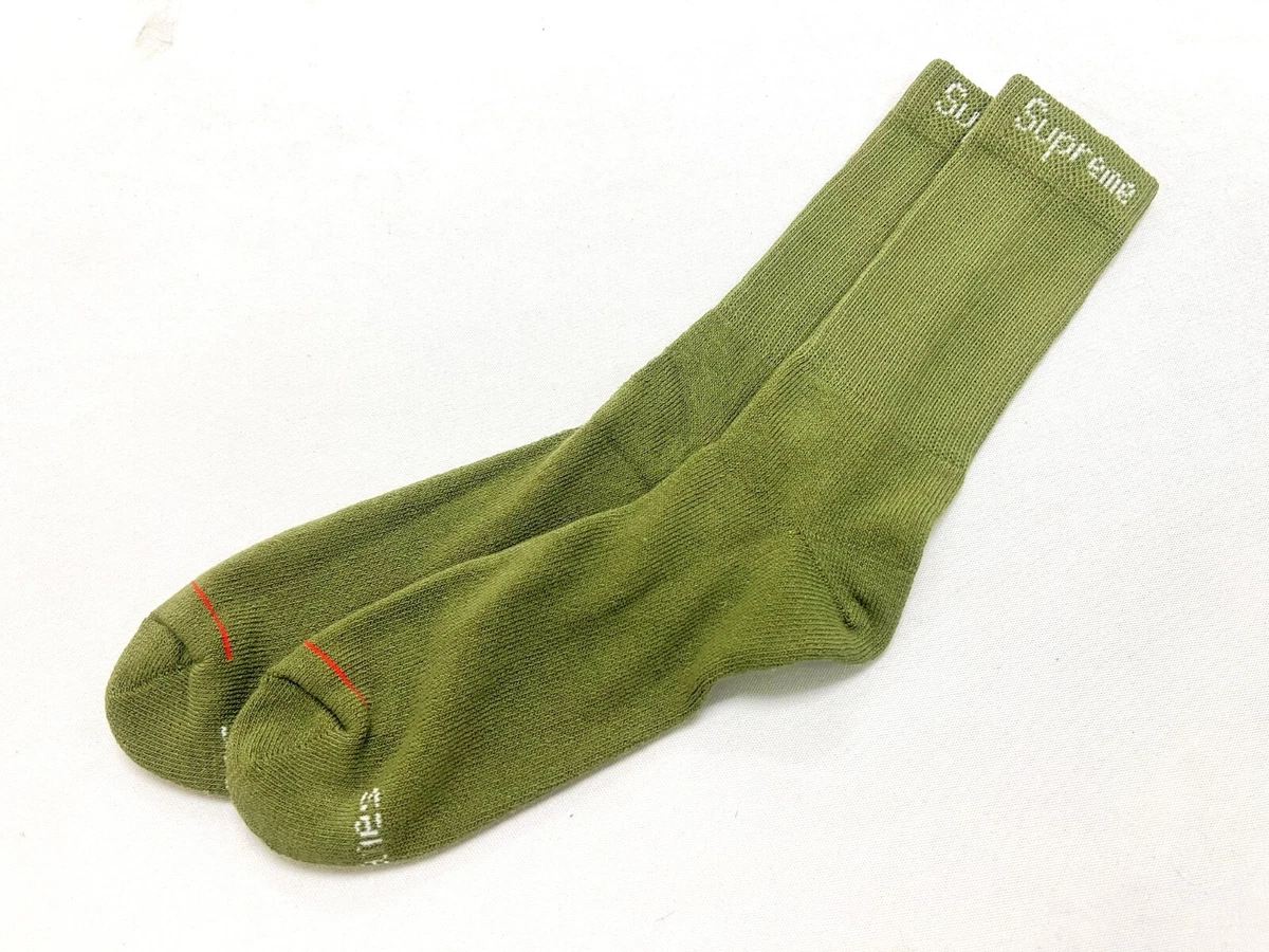 (ONE PAIR) 100% Authentic Supreme x Hanes Crew Socks Purple Pink Olive  Yellow