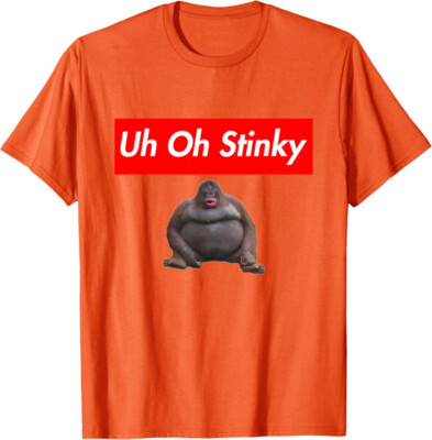 Uh Oh Stinky Monkey Meme Poop Monkey Design Unisex T-Shirt