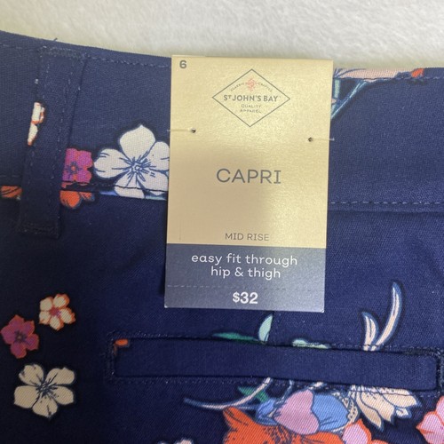 Pantalones Capris St Johns Bay para mujer talla 6 secretamente delgados tiro medio conjunto de 2 nuevos con etiquetas - Imagen 8 de 15