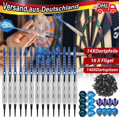 14 Softdart Pfeile mit 16 Flight 140 Dartspitzen 18g Dartpfeile Set Darts Set DE