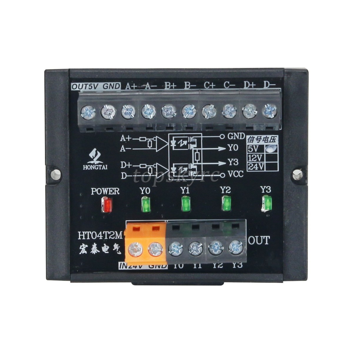 HT04T2M Wire Terminal Block 4CHl Differential To Collector