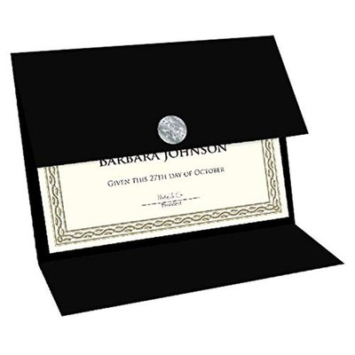 5 Pack Tri Fold Black Certificate Holder, 9.25 x 12.5, Linen Texture, Award