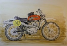 MZ G5 ISDT  Watercolour Print by Andy Crabb  #077