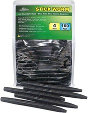 Wacky Worms Soft Plastic Bass Fishing Lures 100 Pack 4" 5" Stick Baits Wacky