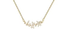 Gold CZ Floral Necklace Dainty Sparkle Pendant Women Elegant Jewellery Gift UK