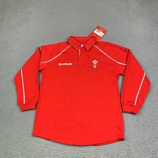Vtg Wales Rugby Union Shirt Mens XS 30/32 Red Rugby Reebok Long Sleeve 2000