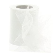 3" Premium Tulle Fabric Roll for Crafts, Wedding, Party 25yds 001 White