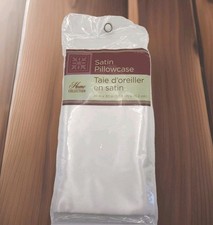 New Home Collection White Satin Pillowcase 20x30 Standard Queen Hair Skin Luxury