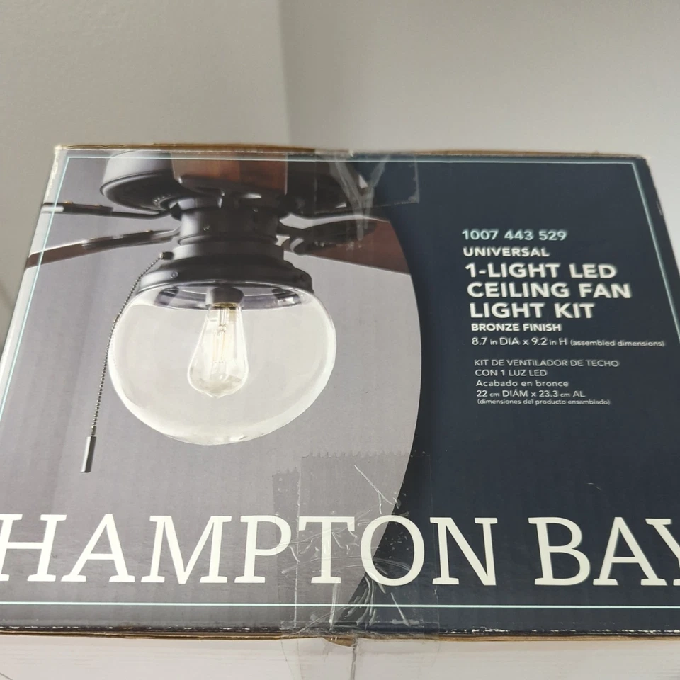 New Hampton Bay Universal 1-light LED Ceiling Fan Light Kit, Bronze Finish - Image 3 of 3