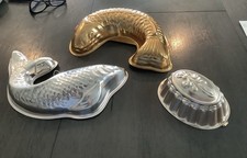 3  Aluminum Fish Shaped Jello Molds