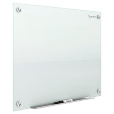 Magnetic Glass Dry Erase White Board, 48''W x 36''H Whiteboard, Infinity Fram...