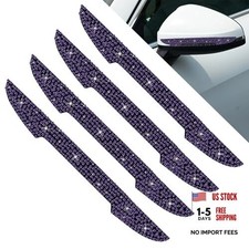 4PCS Bling Car Door Handle Protector, Rhinestone Anti-Collision Car Door Purple