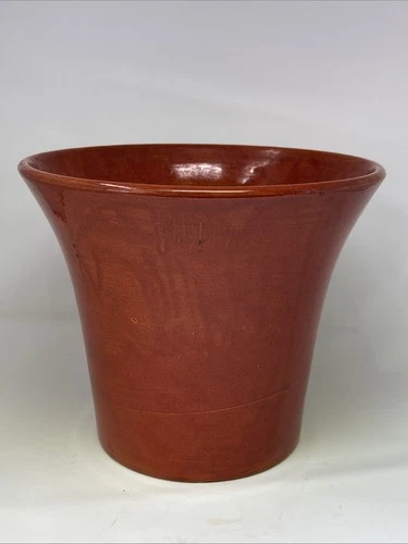 Vtg  MCM #10 10” BAUER California Conical Art Pottery Pot Planter Brunt Orange