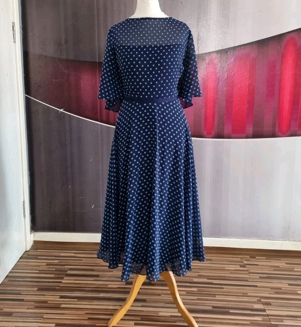fitted blue jean dress Elastic Cutout Square Fitted Denim Dress Denim / Large main image 0