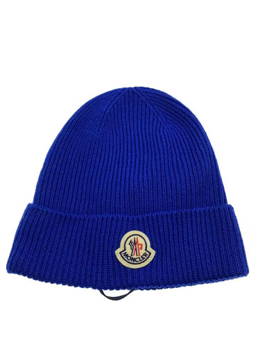 MONCLER Knit Cap -- Wool, Blue, Men's