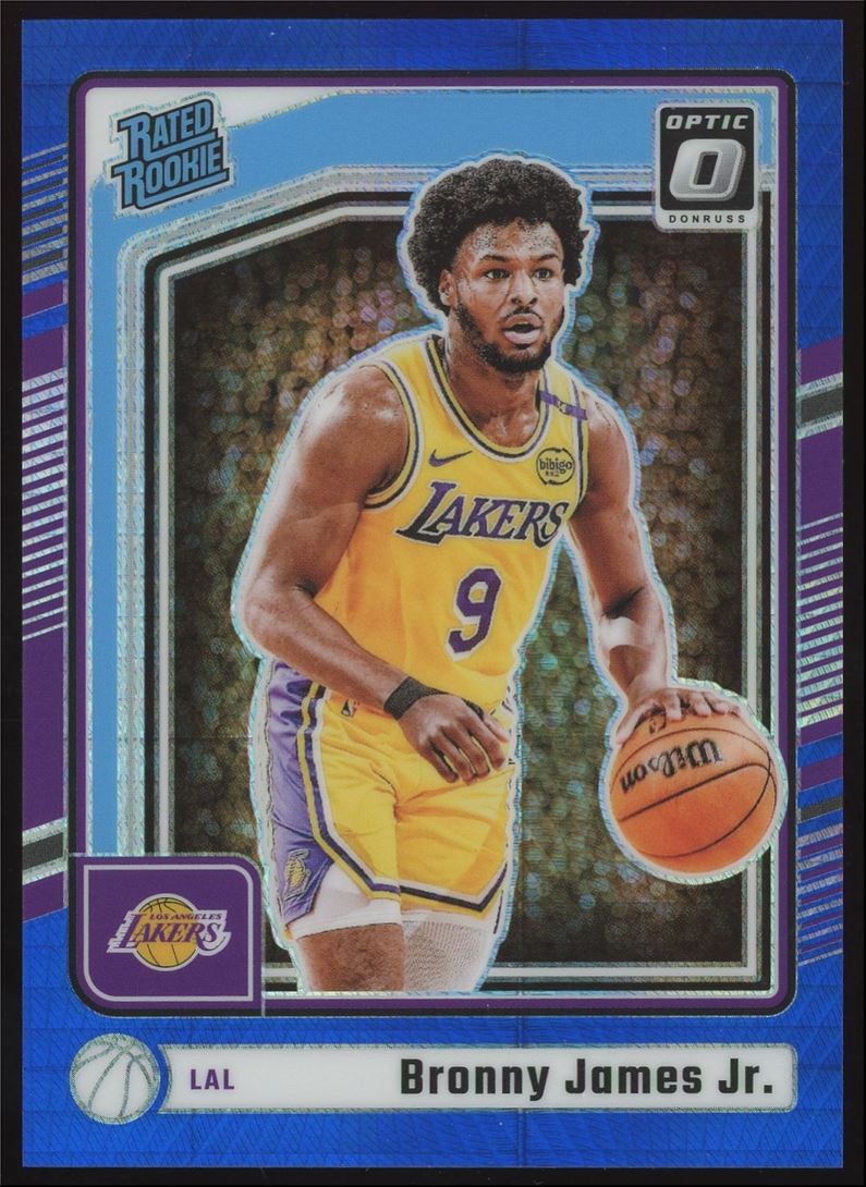 Bronny James Jr. Rookie #282 2024-25 Panini Donruss Optic Blue Hyper Prizm /175